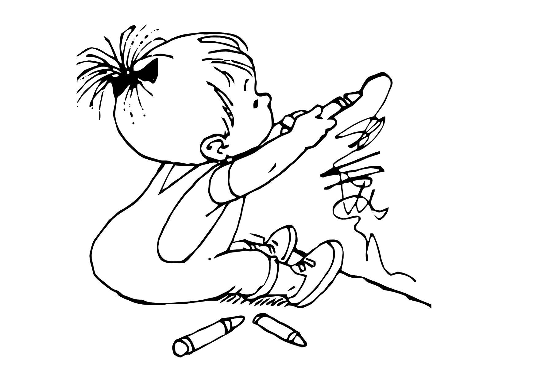 bimba che disegna Disegno da colorare bimba che disegna
