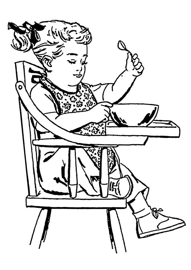 bimba sul seggiolino Disegno da colorare bimba sul seggiolino