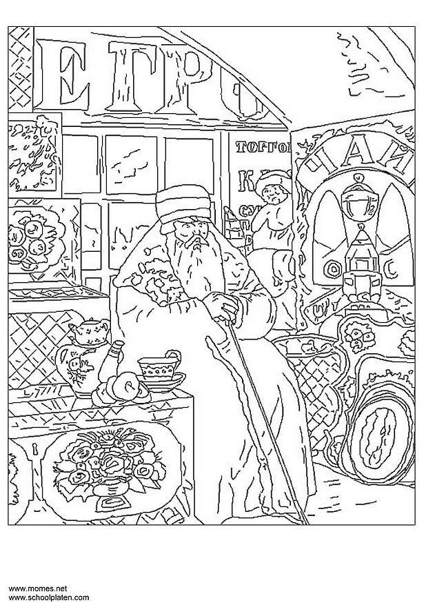 Disegno da colorare boris kustodiev
