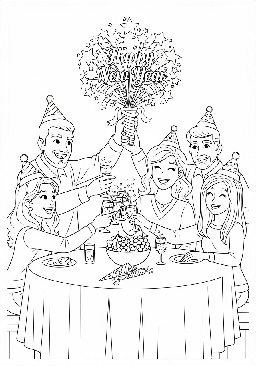 buon anno Disegno da colorare buon anno