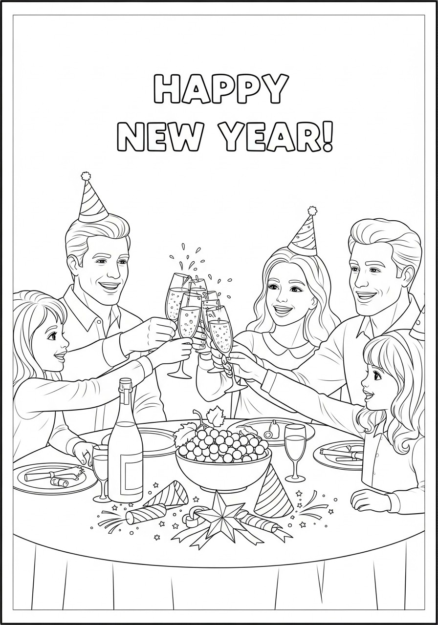 buon anno Disegno da colorare buon anno