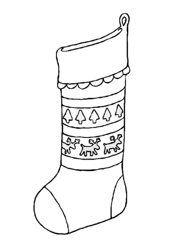 calza di natale Disegno da colorare calza di natale