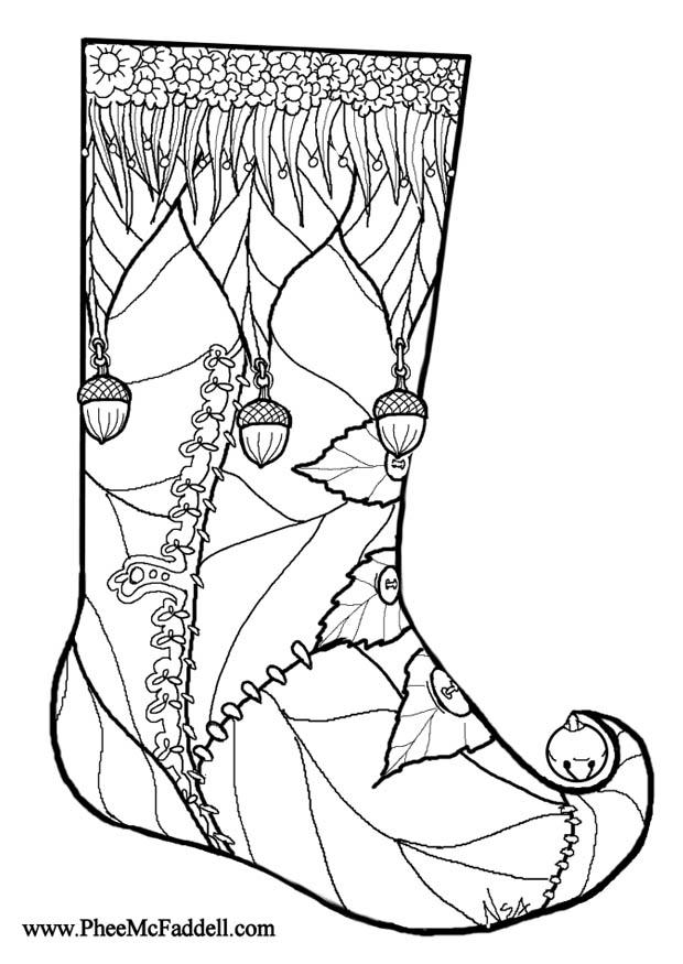 calza di natale Disegno da colorare calza di natale