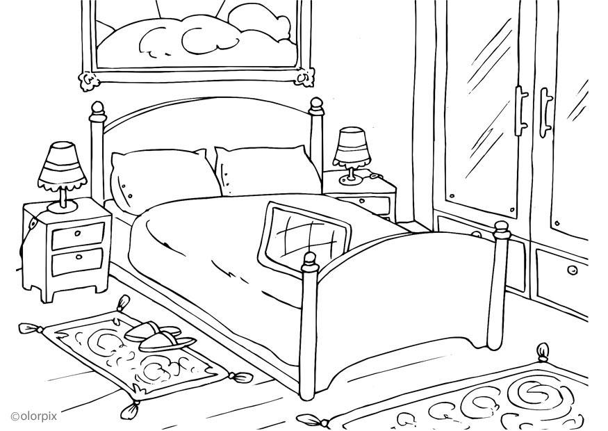 camera da letto Disegno da colorare camera da letto