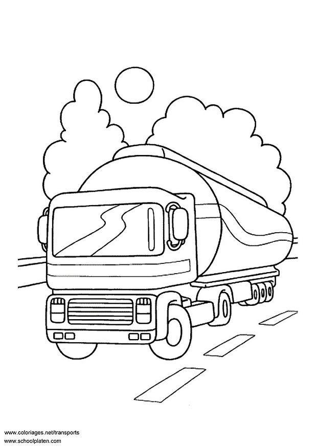 camion cisterna Disegno da colorare camion cisterna