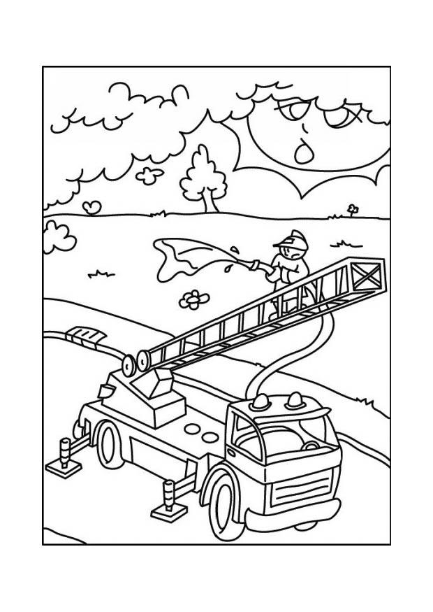 camion dei pompieri Disegno da colorare camion dei pompieri