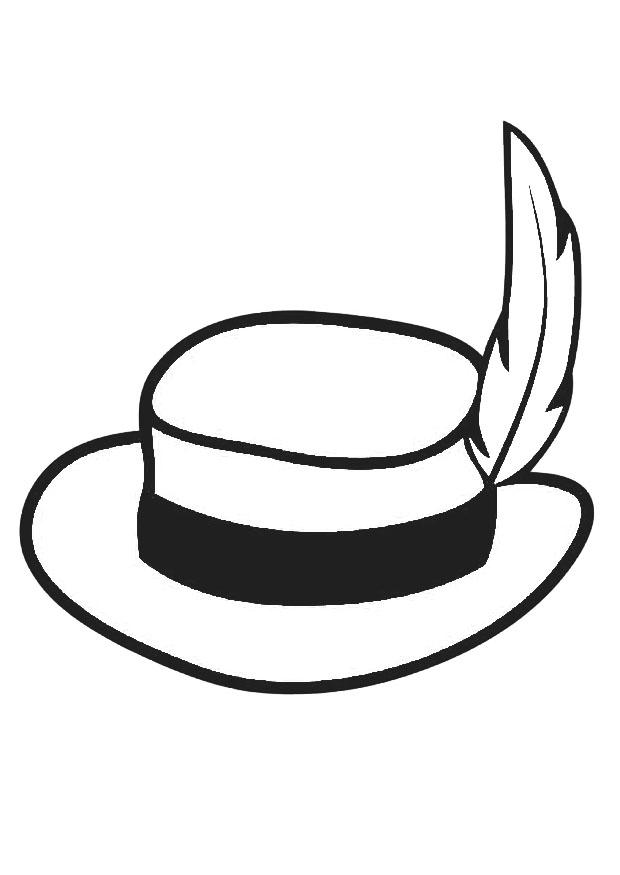 cappello con piuma Disegno da colorare cappello con piuma