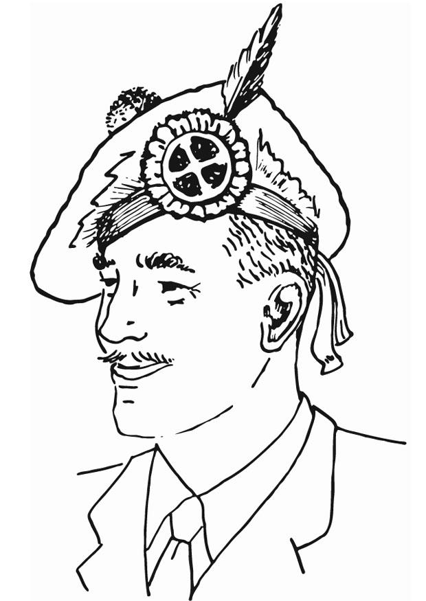 Disegno da colorare cappello scozzese
