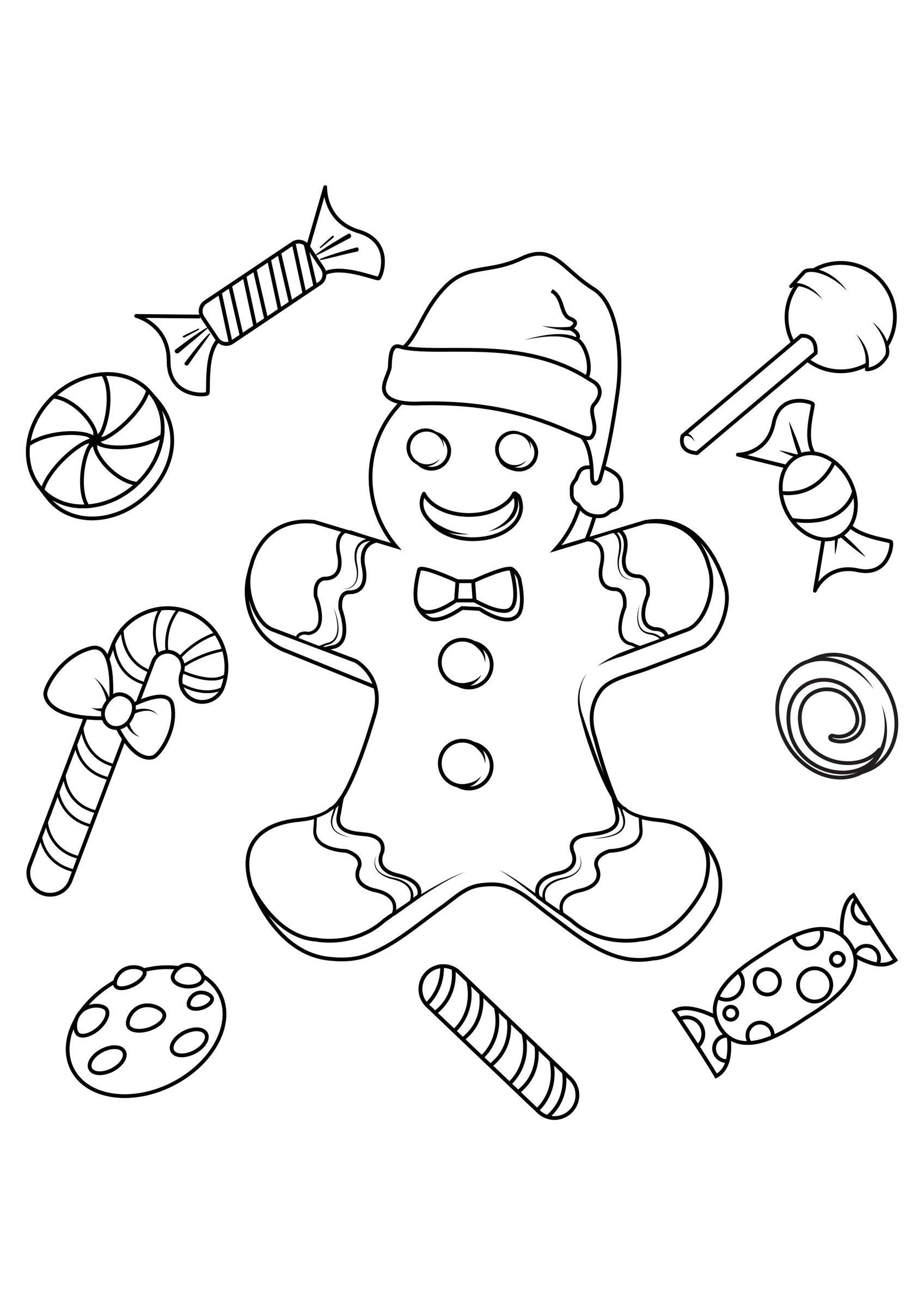 caramelle di natale Disegno da colorare caramelle di natale