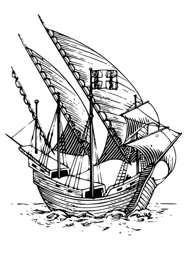 caravella Disegno da colorare caravella