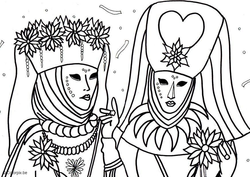 carnavale a venezia Disegno da colorare carnavale a venezia