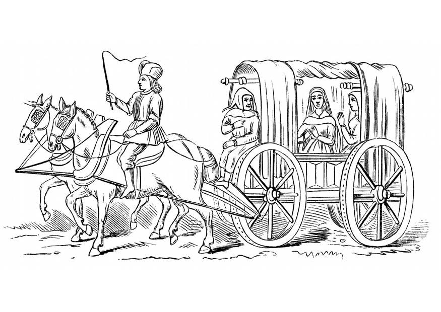 carrozza del 15A° secolo Disegno da colorare carrozza del 15A° secolo