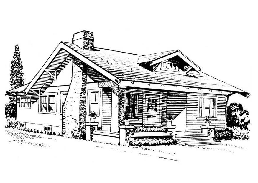 casa - bungalow Disegno da colorare casa - bungalow