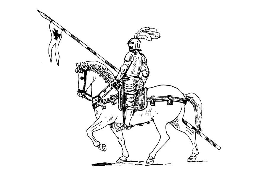 cavalliere a cavallo Disegno da colorare cavalliere a cavallo