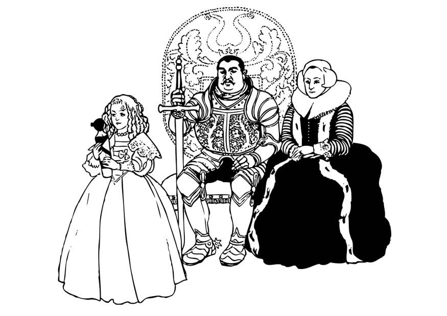 cavalliere e famiglia Disegno da colorare cavalliere e famiglia