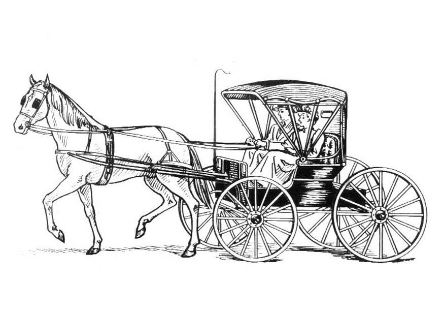 cavallo con carrozza Disegno da colorare cavallo con carrozza