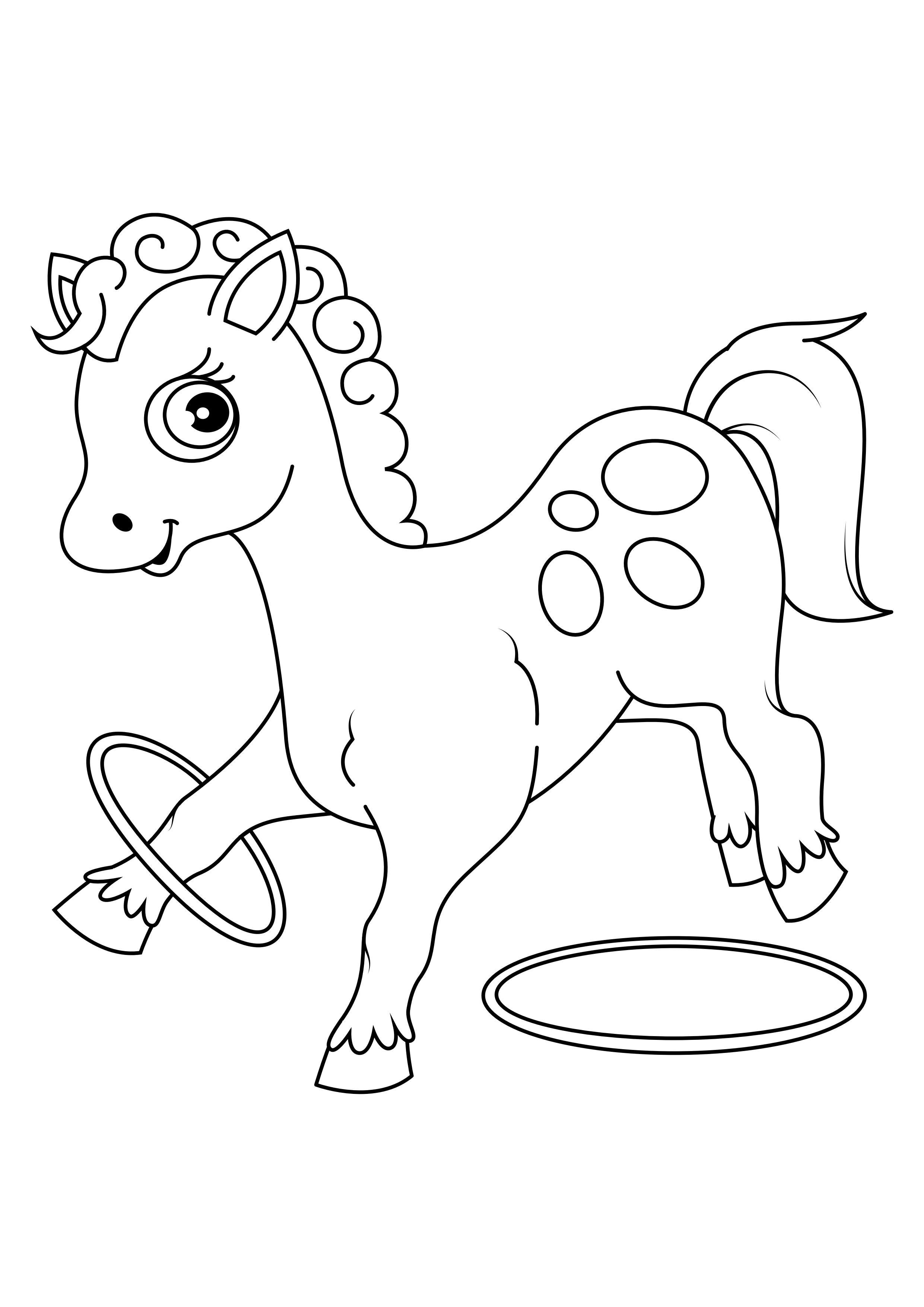 cavallo con cerchi Disegno da colorare cavallo con cerchi