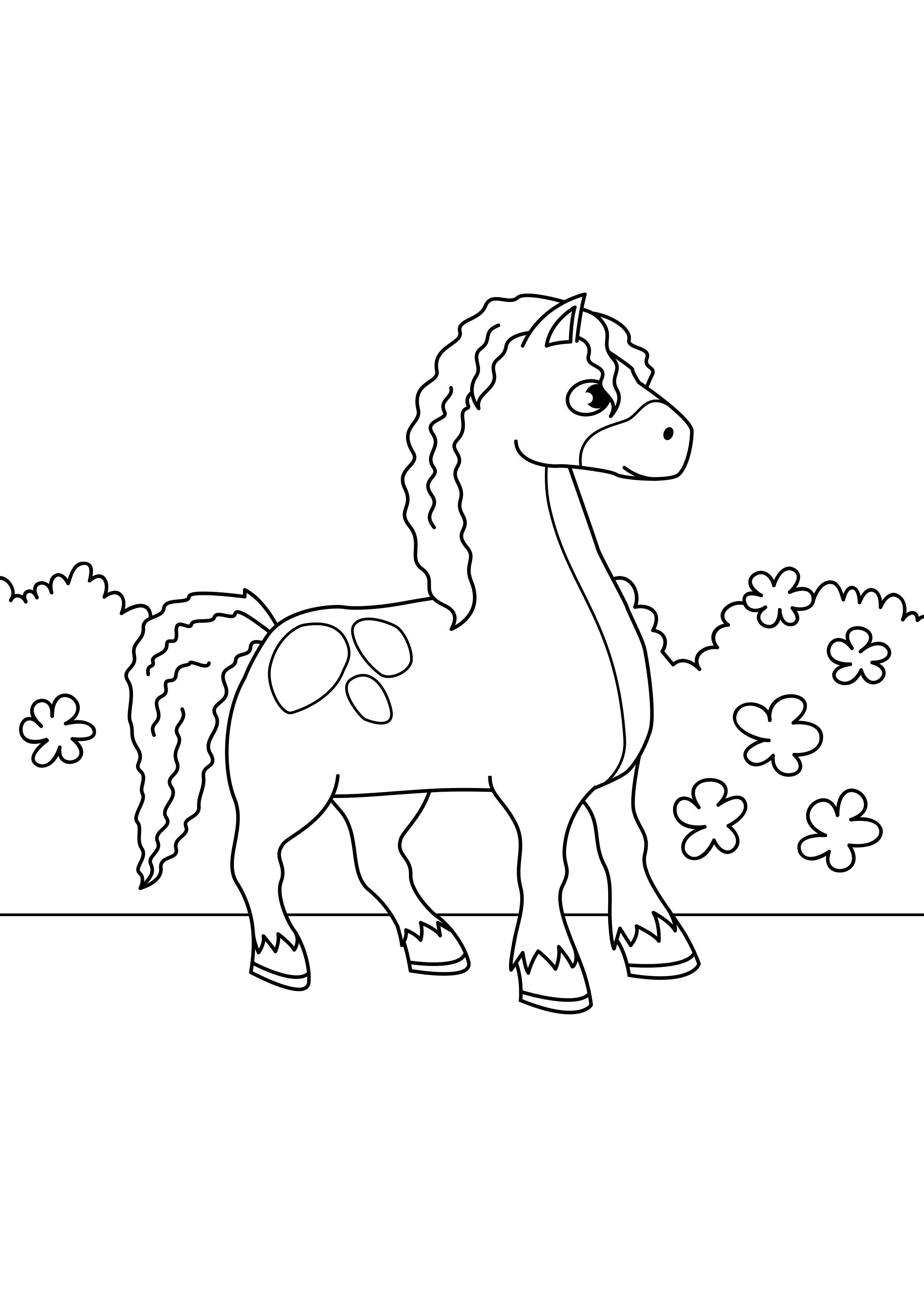 Disegno da colorare cavallo in movimento