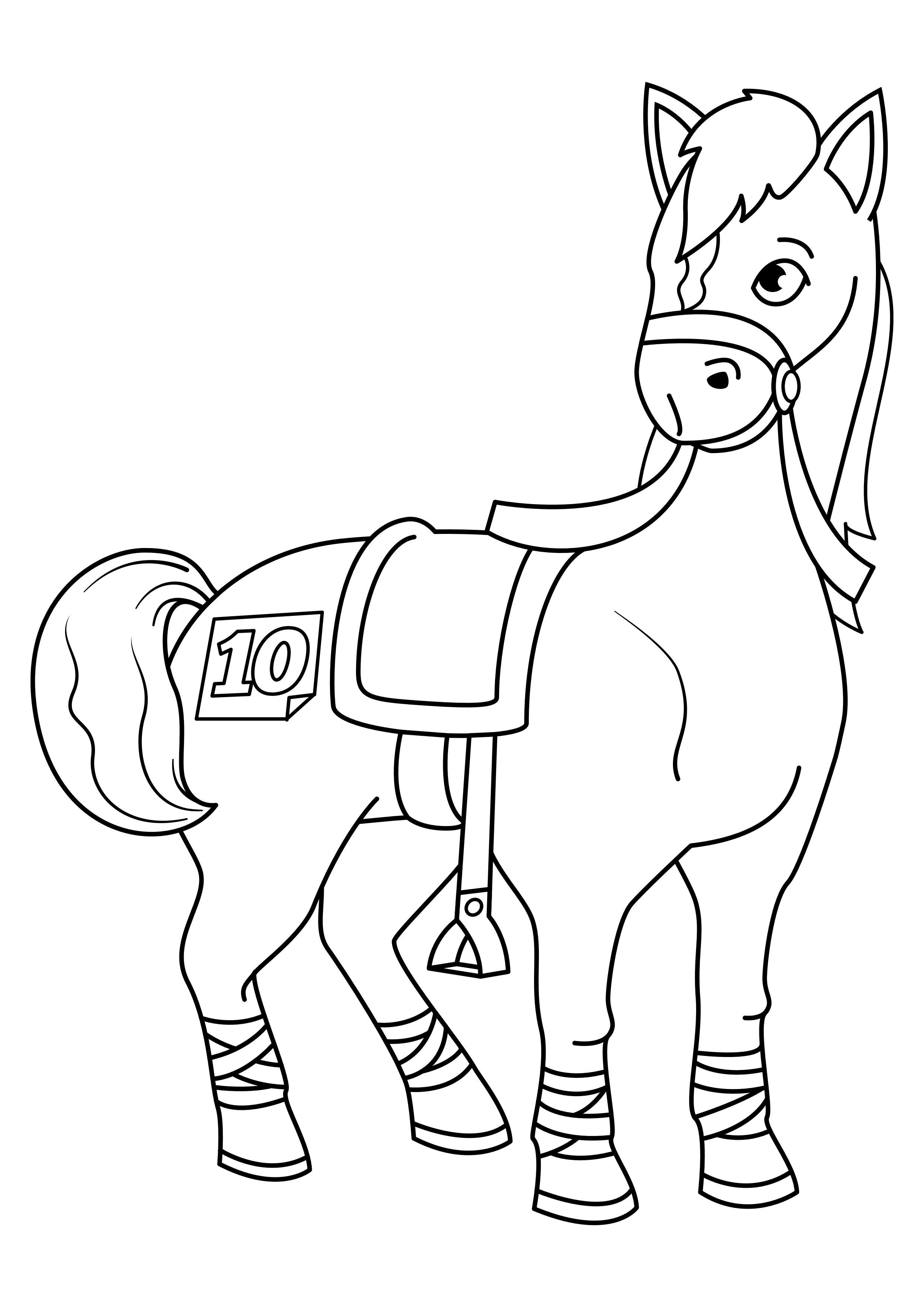 cavallo sulla concorrenza Disegno da colorare cavallo sulla concorrenza