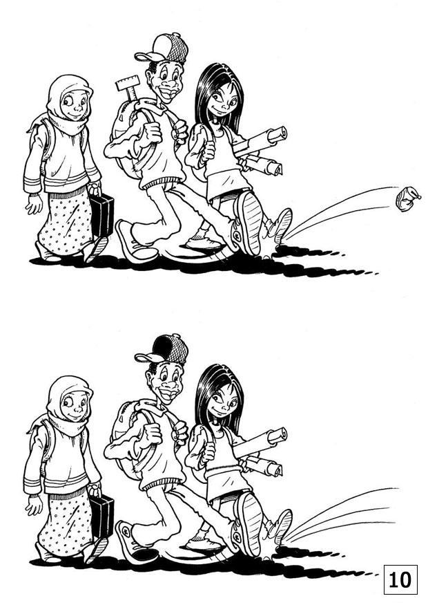 cerca le differenze - amicizia Disegno da colorare cerca le differenze - amicizia