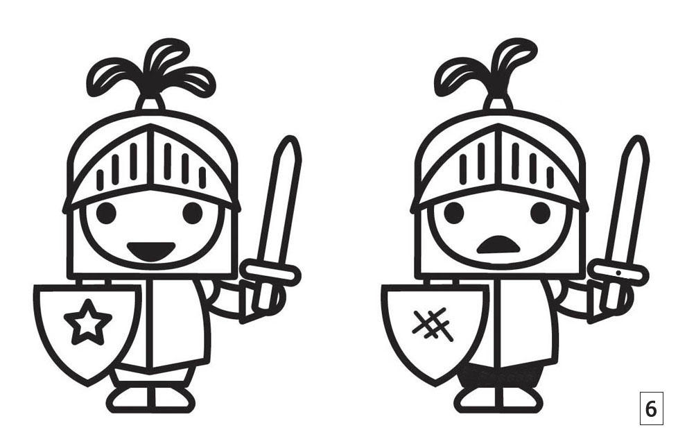 cerca le differenze - cavalliere Disegno da colorare cerca le differenze - cavalliere