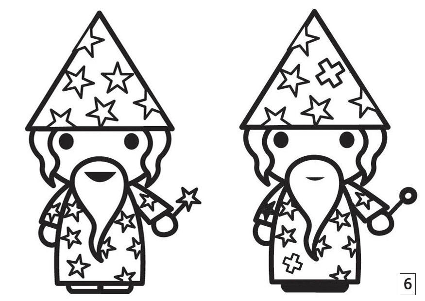 cerca le differenze - mago Disegno da colorare cerca le differenze - mago