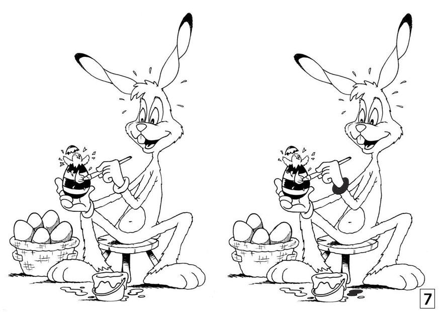 Disegno da colorare cerca le differenze - pasqua