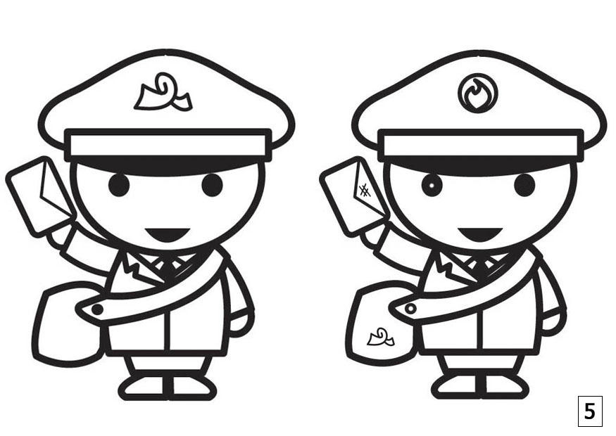 cerca le differenze - postino Disegno da colorare cerca le differenze - postino