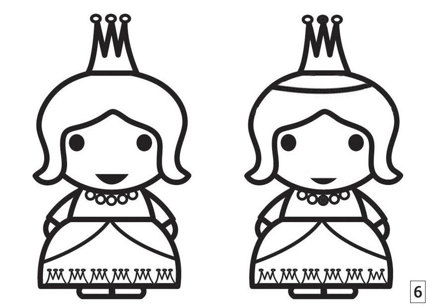 cerca le differenze - principessa Disegno da colorare cerca le differenze - principessa