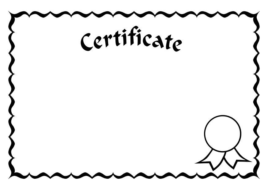 certificato Disegno da colorare certificato