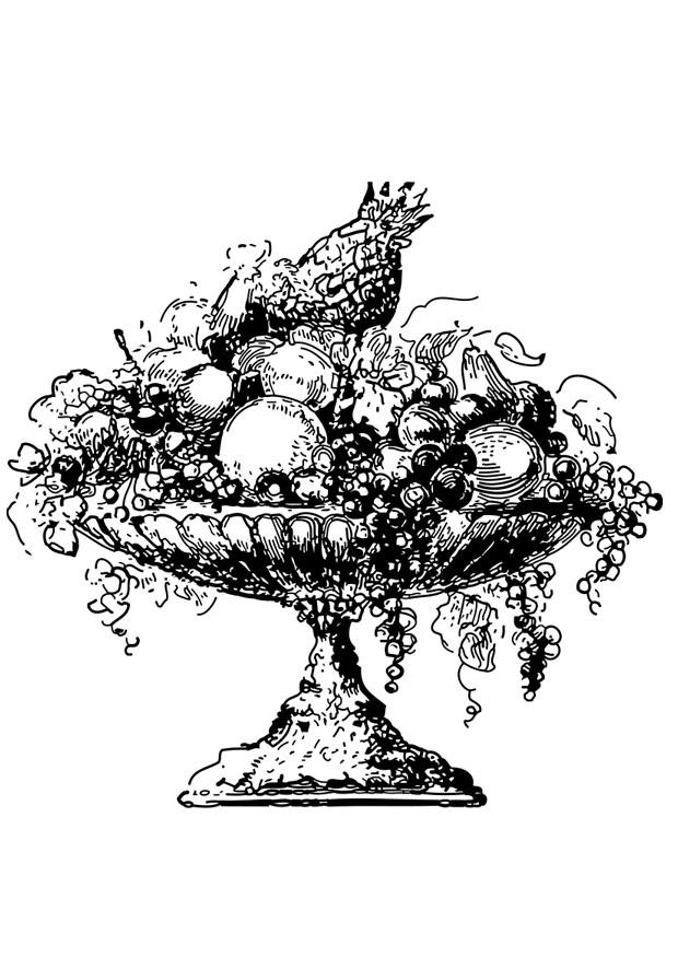 cesto della frutta Disegno da colorare cesto della frutta