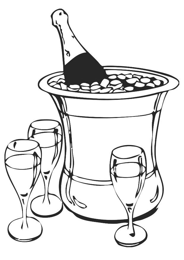 champagne Disegno da colorare champagne