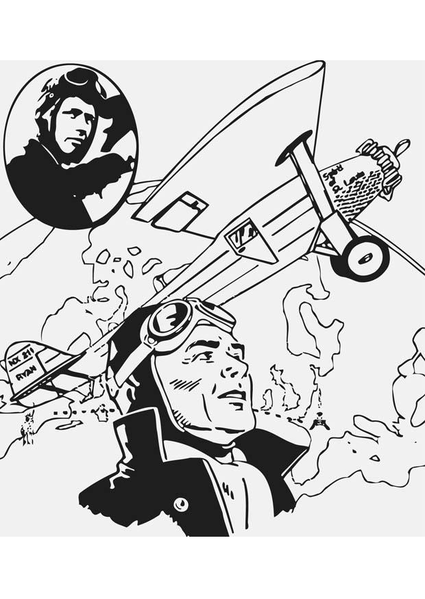 charles lindbergh Disegno da colorare charles lindbergh