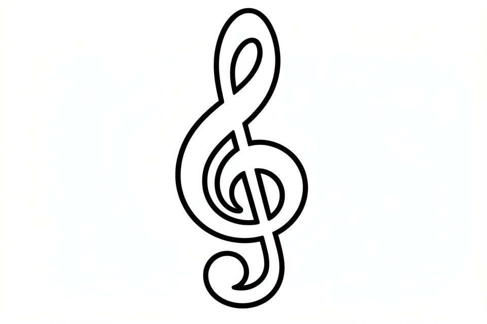 Disegno da colorare chiave di violino