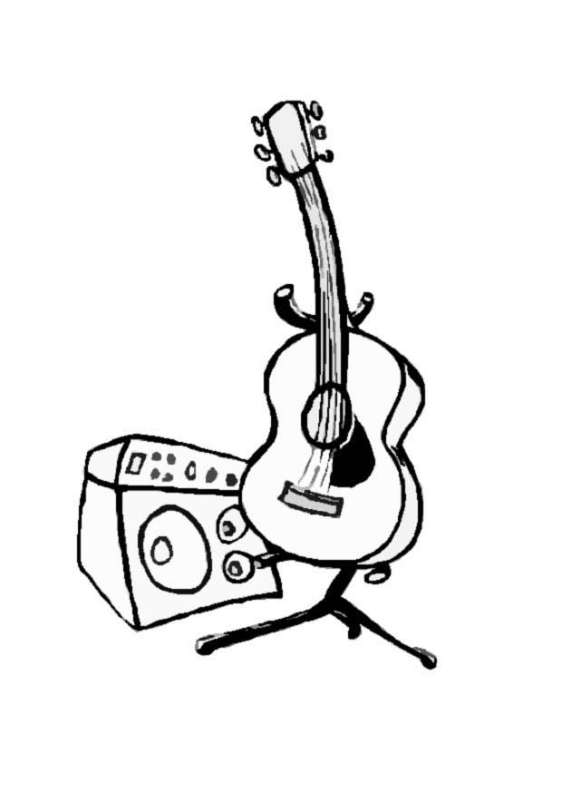 chitarra Disegno da colorare chitarra