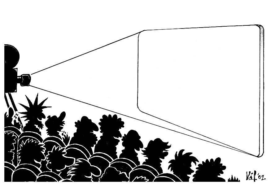 Disegno da colorare cinema bianco