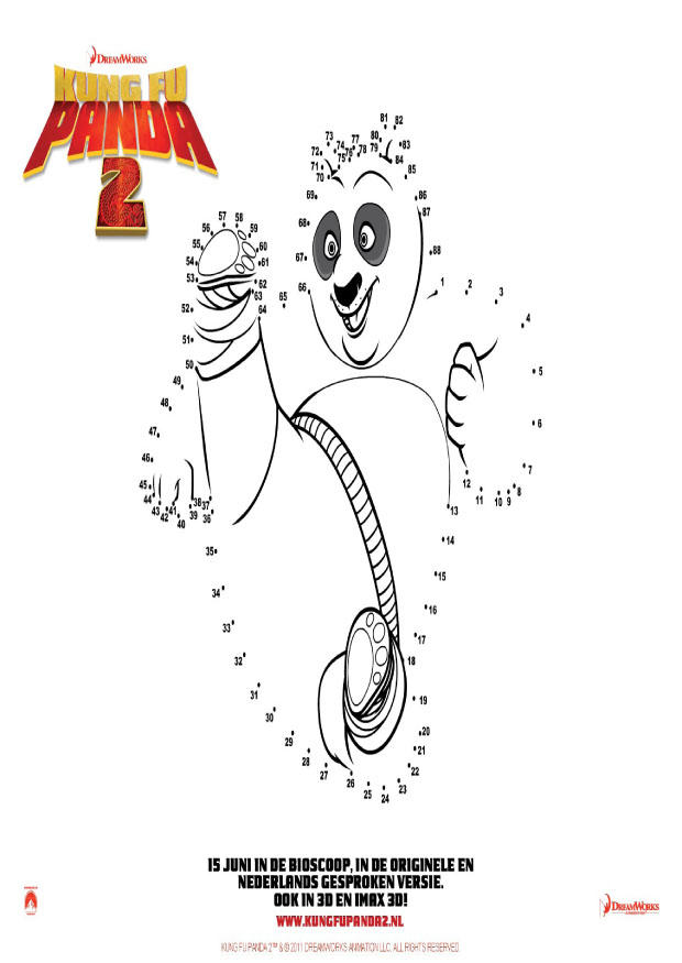 collega i punti - kung fu panda 2 Disegno da colorare collega i punti - kung fu panda 2