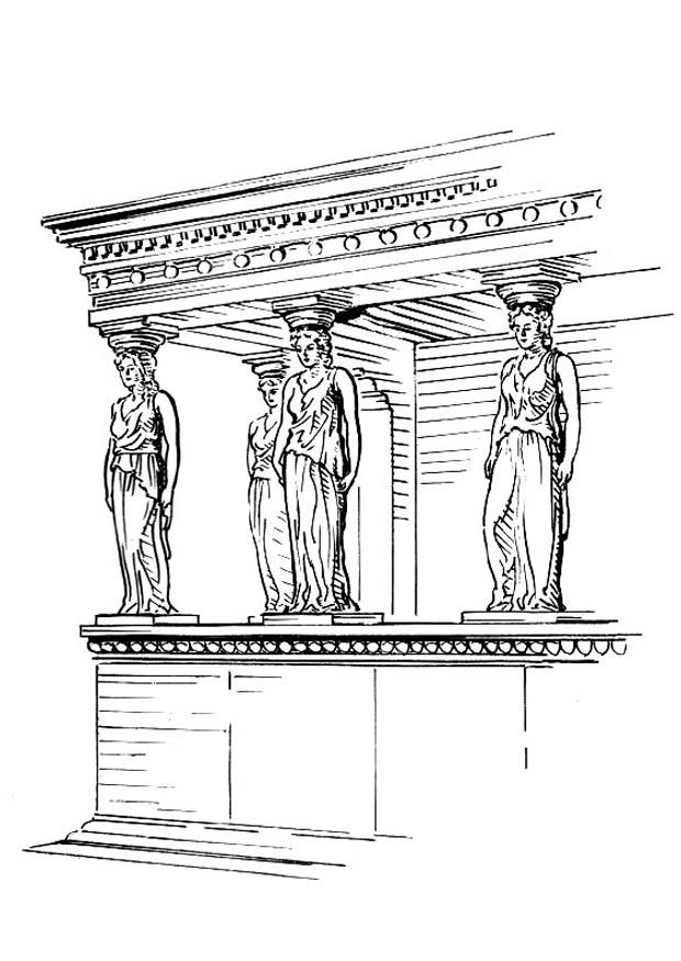 colonna - cariatide Disegno da colorare colonna - cariatide