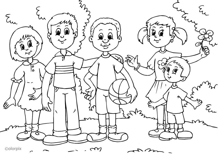Disegno da colorare colore della pelle diverso
