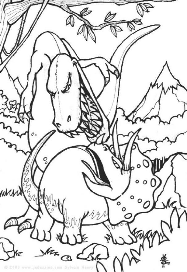 combattimento di dinosuari Disegno da colorare combattimento di dinosuari