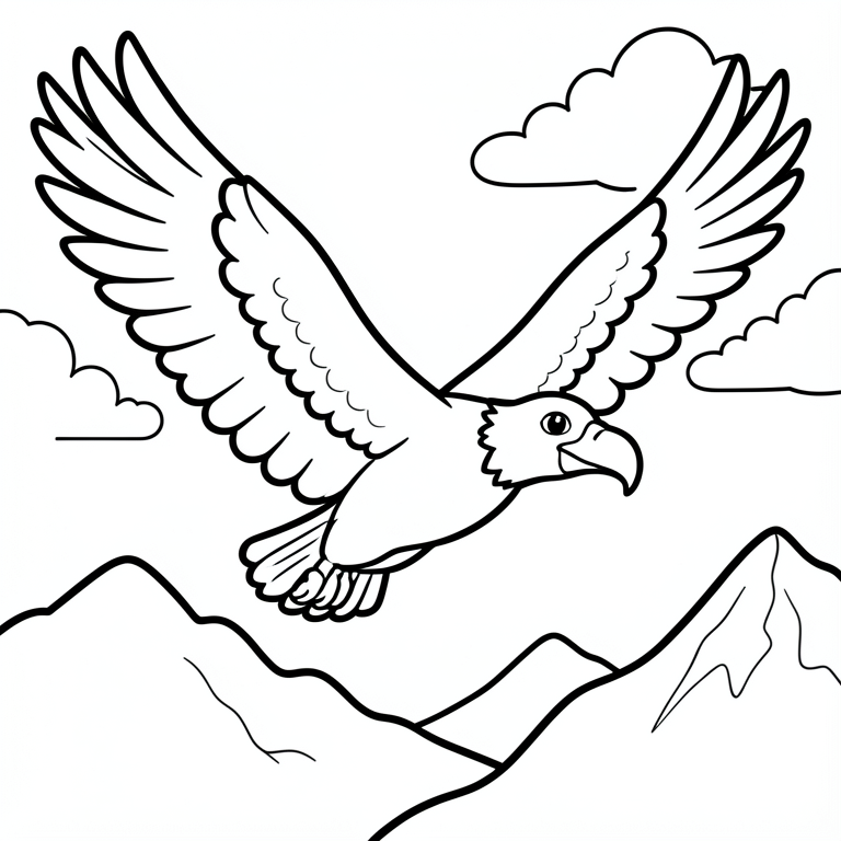 condor tra le montagne Disegno da colorare condor tra le montagne