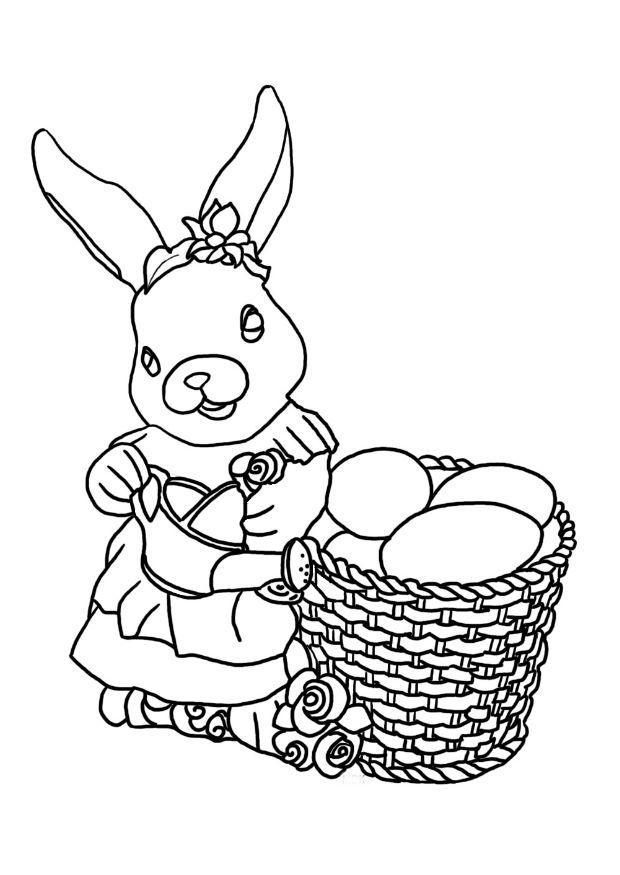 coniglietto pasquale Disegno da colorare coniglietto pasquale
