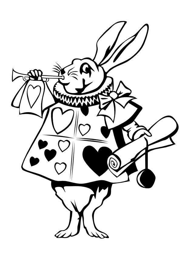 coniglio di alice nel paese delle meraviglie Disegno da colorare coniglio di alice nel paese delle meraviglie