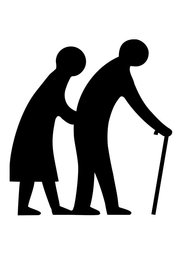 coppia anziana Disegno da colorare coppia anziana