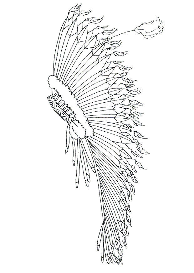 copricapo indiano Disegno da colorare copricapo indiano
