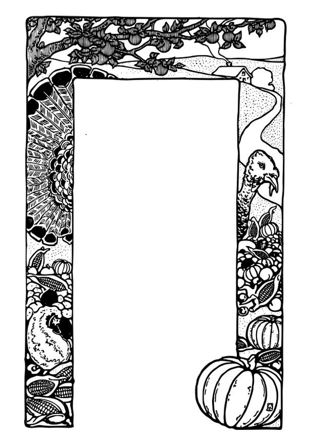Disegno da colorare cornice ringraziamento