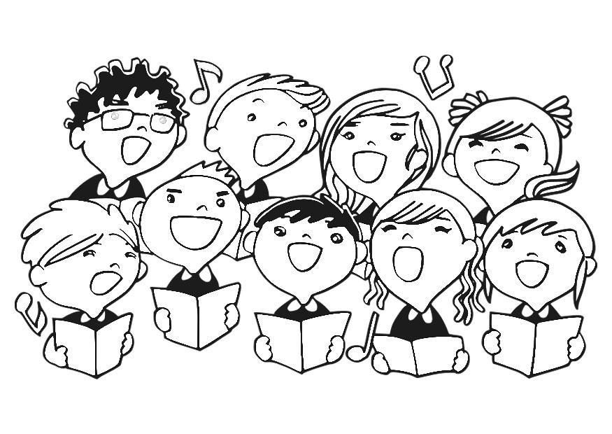 coro di bambini Disegno da colorare coro di bambini