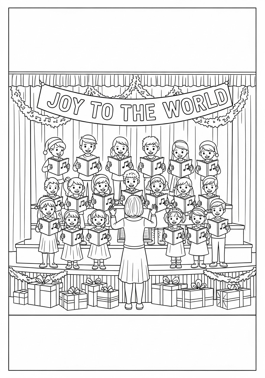 coro di natale Disegno da colorare coro di natale