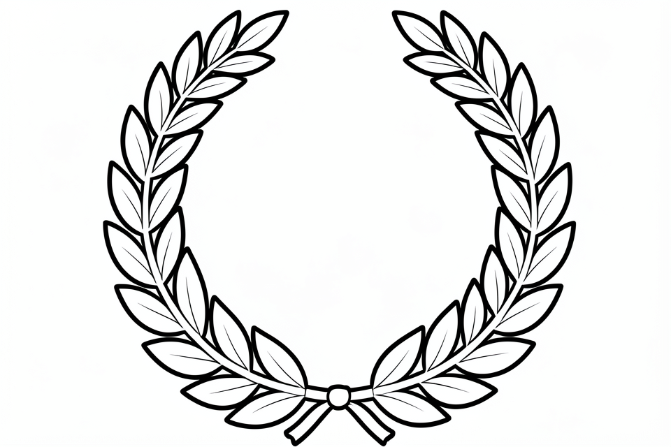 corona d'alloro Disegno da colorare corona d'alloro