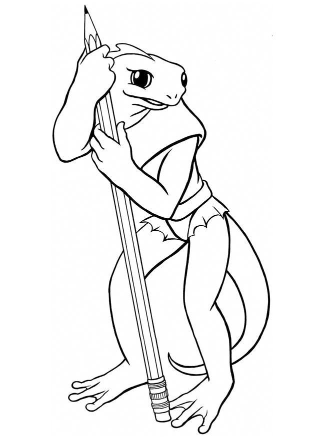 creatura di fantasia con matita Disegno da colorare creatura di fantasia con matita